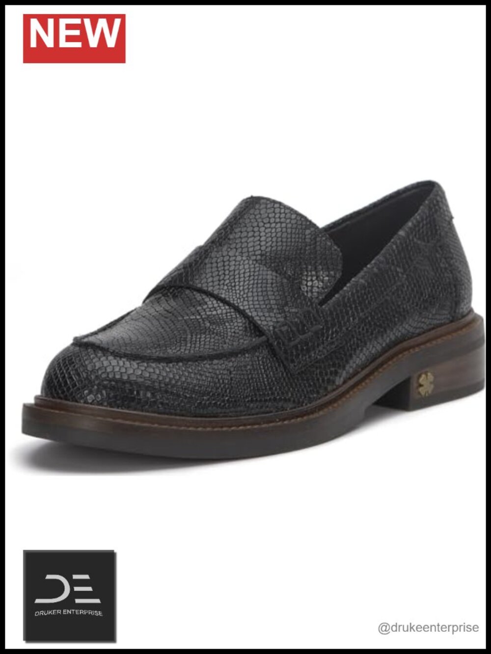 Lucky Brand Women's Salima Loafer Flats Snake Print Leather Pull-On
